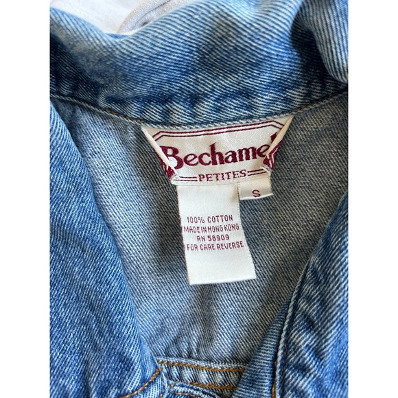 Vintage Denim Vest Bechamel Women Small Buttons - Picture 4 of 7